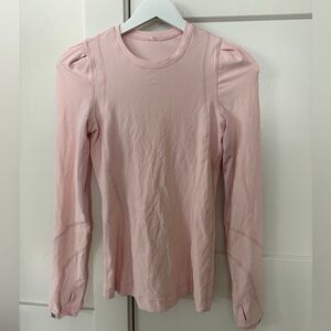 Lululemon Light Pink Puff-Sleeve Long Sleeve Top
Running athletic workout